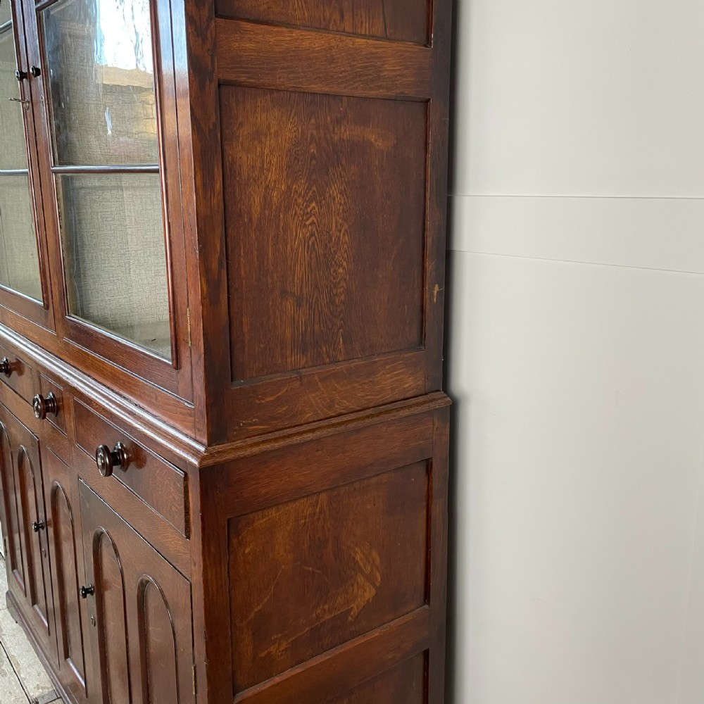 19th C. Welsh Oak Glazed Kitchen Cupboard View V
