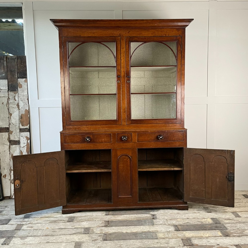 19th C. Welsh Oak Glazed Kitchen Cupboard View XII