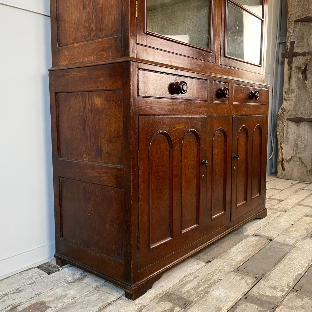 19th C. Welsh Oak Glazed Kitchen Cupboard View XIV