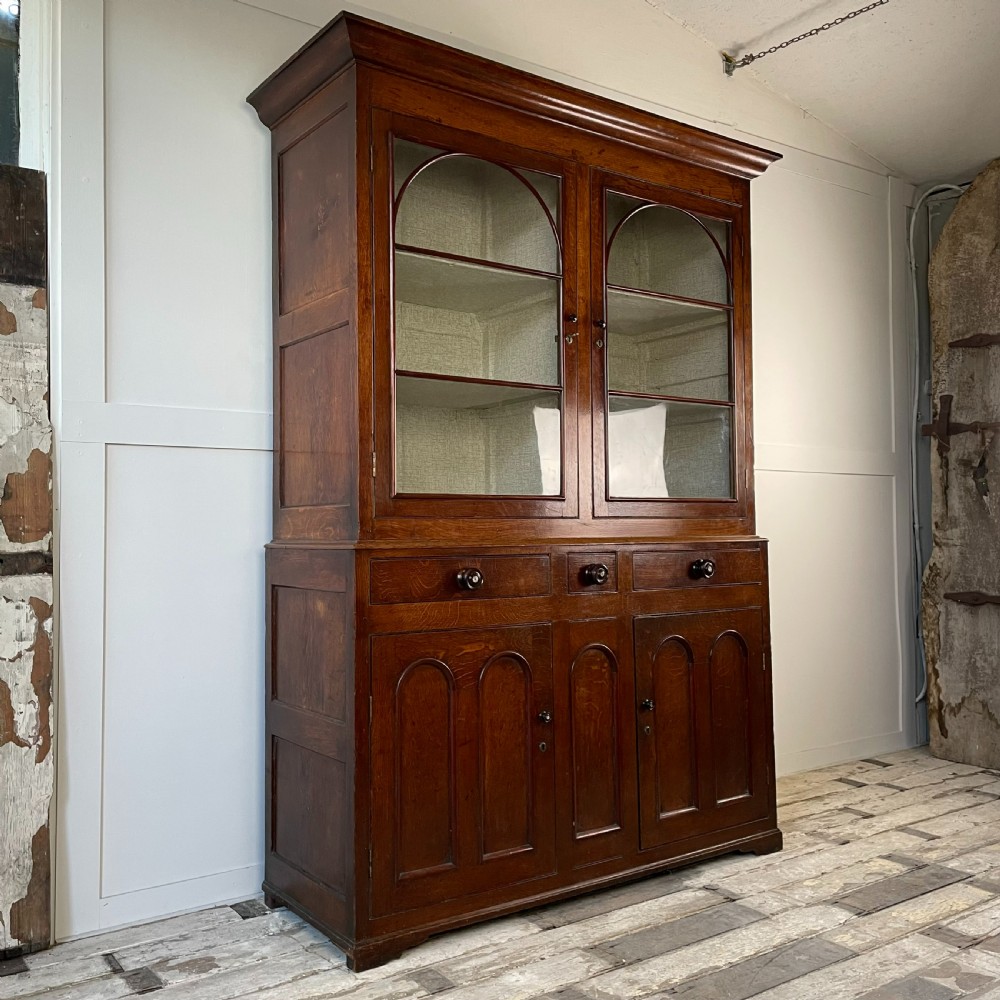 19th C. Welsh Oak Glazed Kitchen Cupboard View XVI