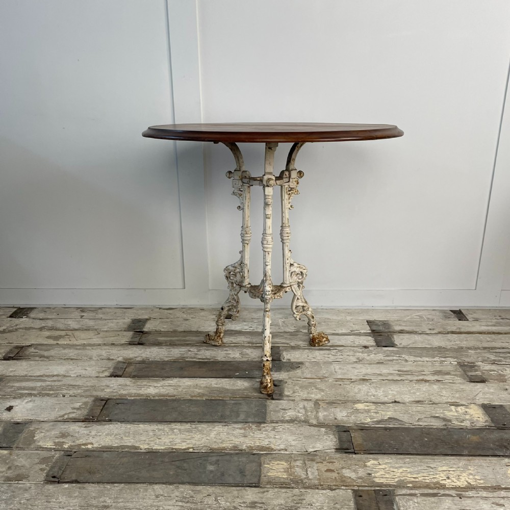 Victorian Cast Iron & Mahogany Cafe Table