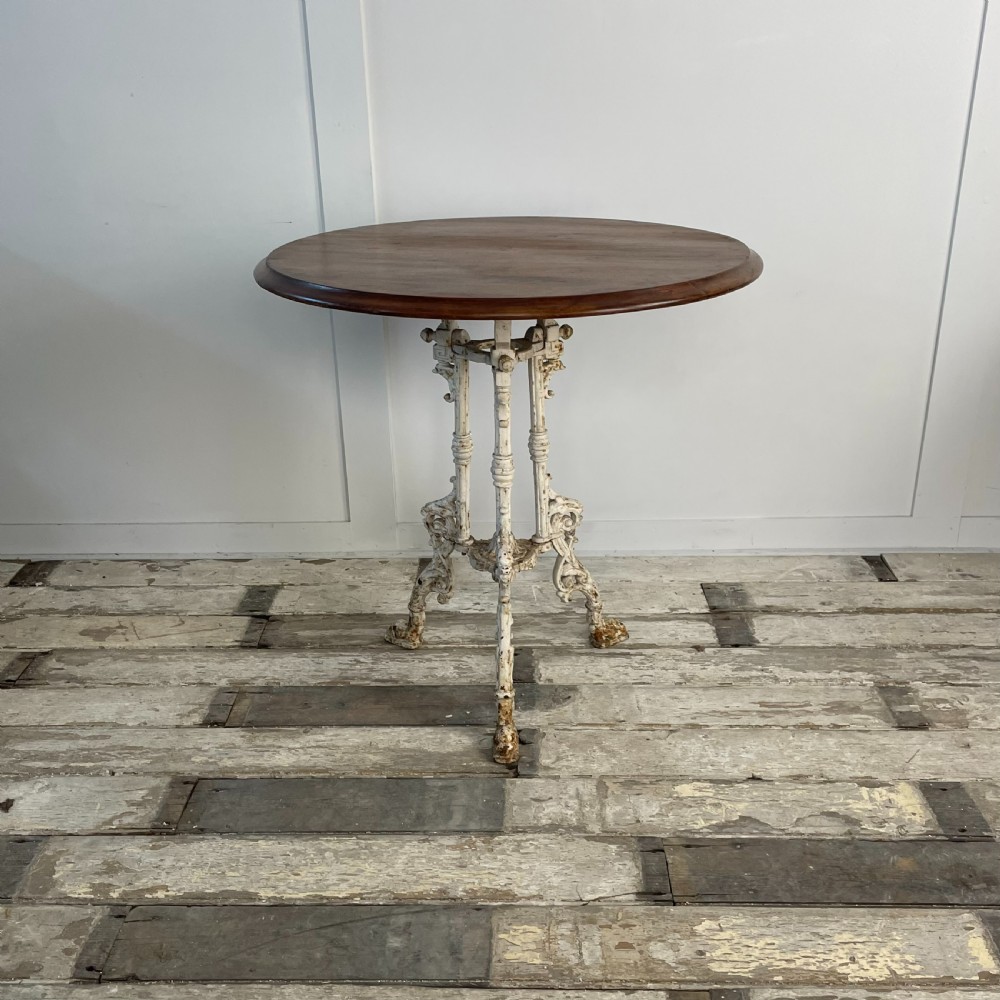 Victorian Cast Iron & Mahogany Cafe Table View II