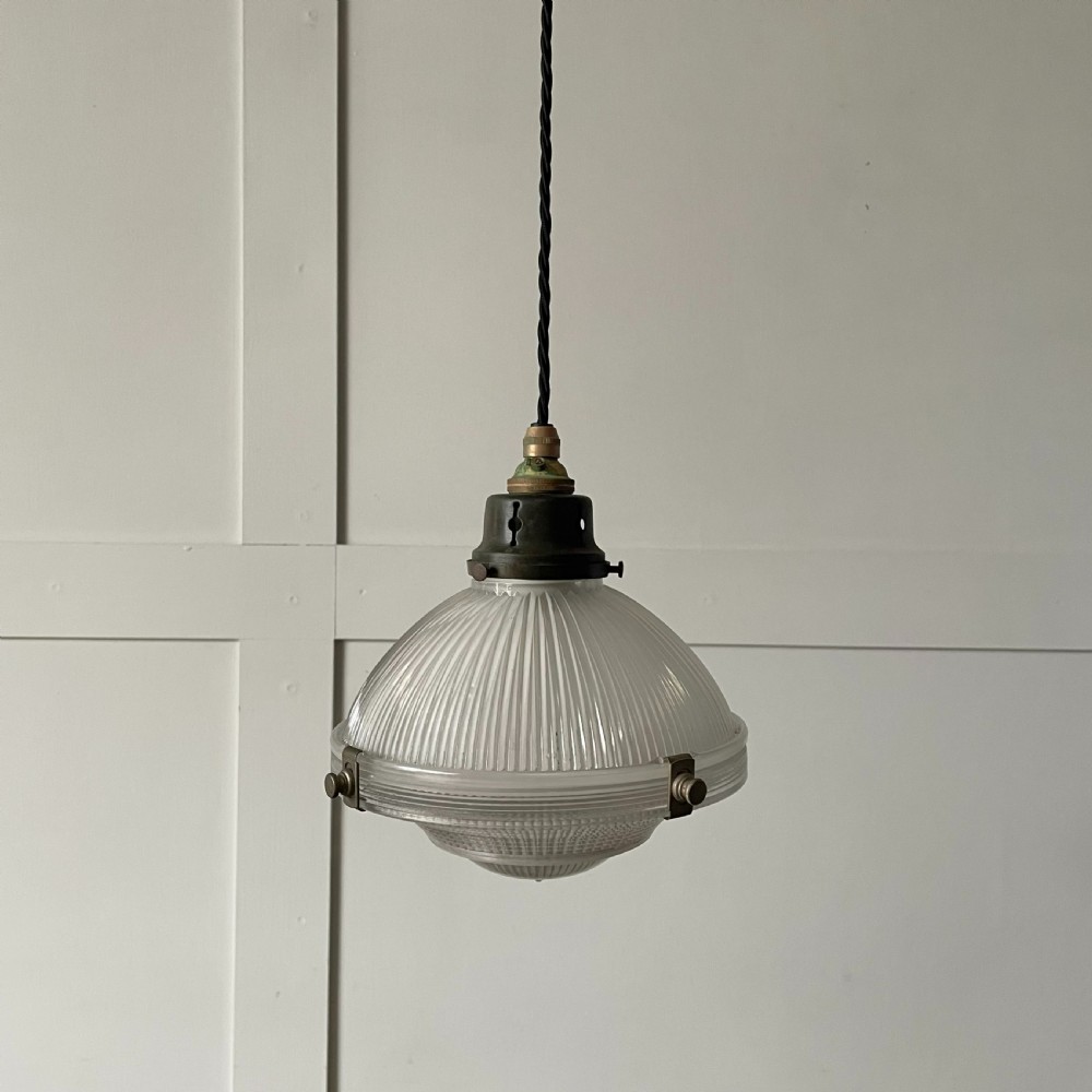 Early 20th C. Holophane Pendant Light
