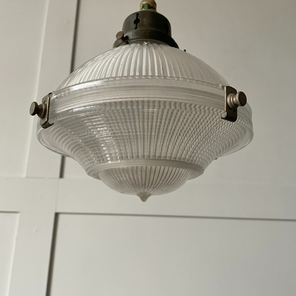 Early 20th C. Holophane Pendant Light View II