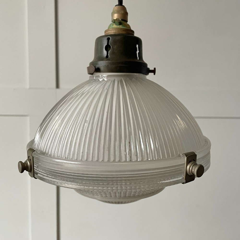 Early 20th C. Holophane Pendant Light View III