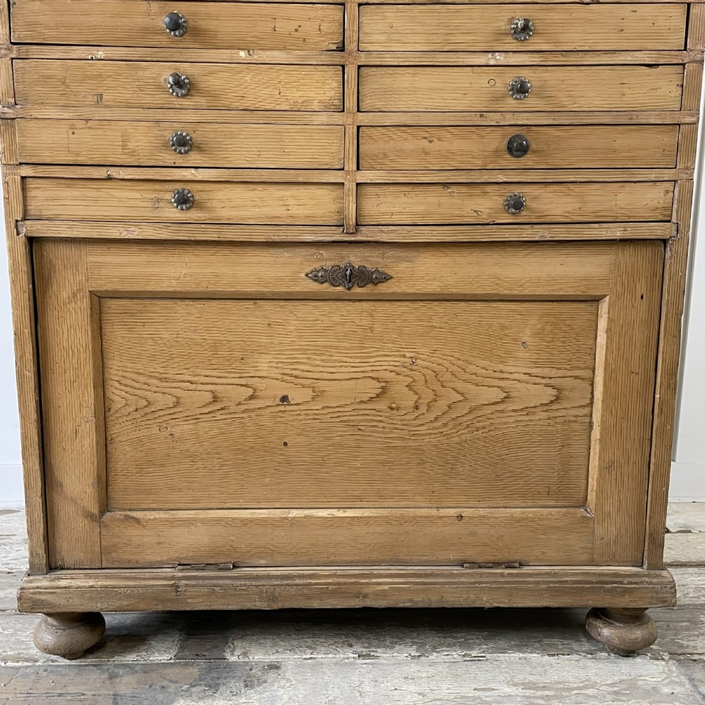 Early 20th C. Pine Bank of Drawers View V