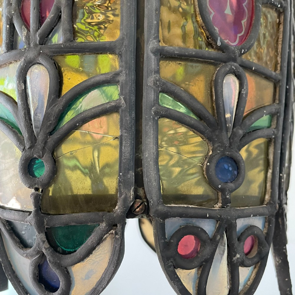 Victorian Stained Glass Pendant Light View V