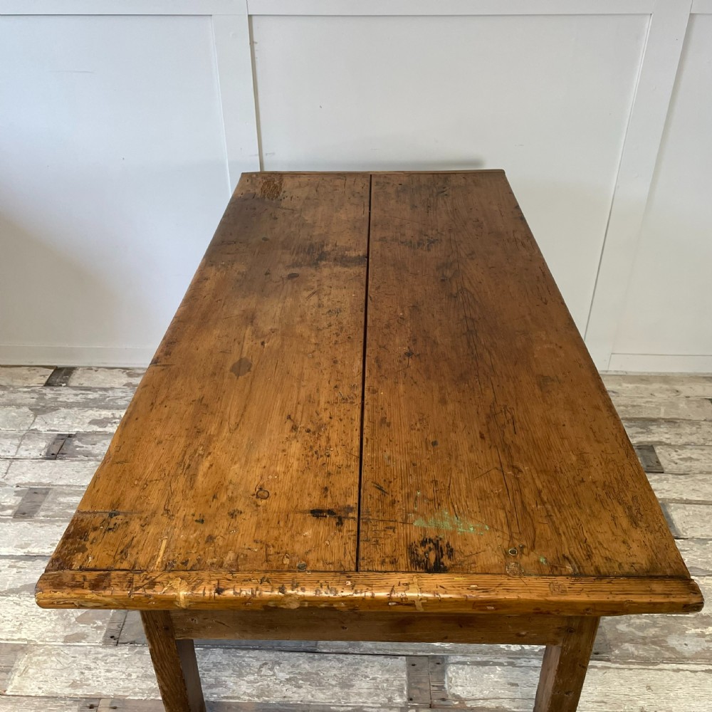 Early 19th C. Pine Kitchen Prep Table View X