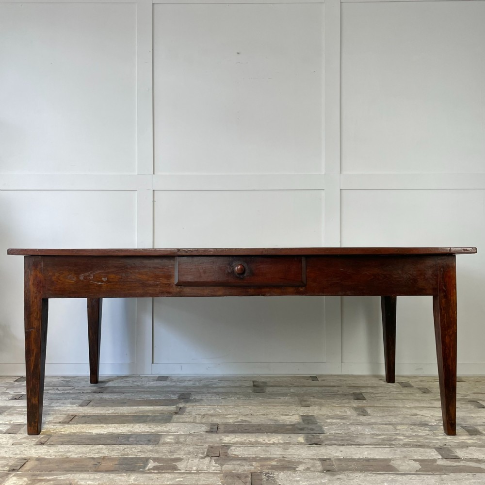 Early 19th C. French Oak & Elm Kitchen Table