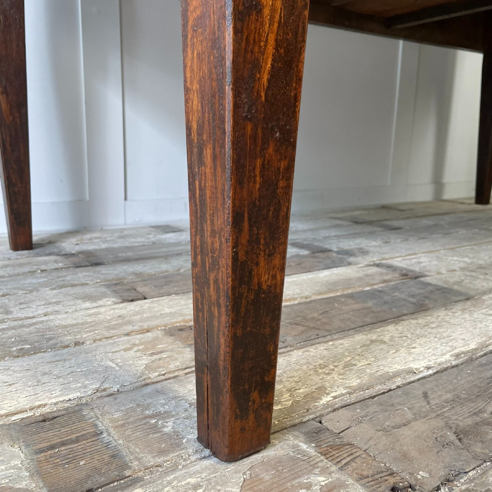 Early 19th C. French Oak & Elm Kitchen Table View VII