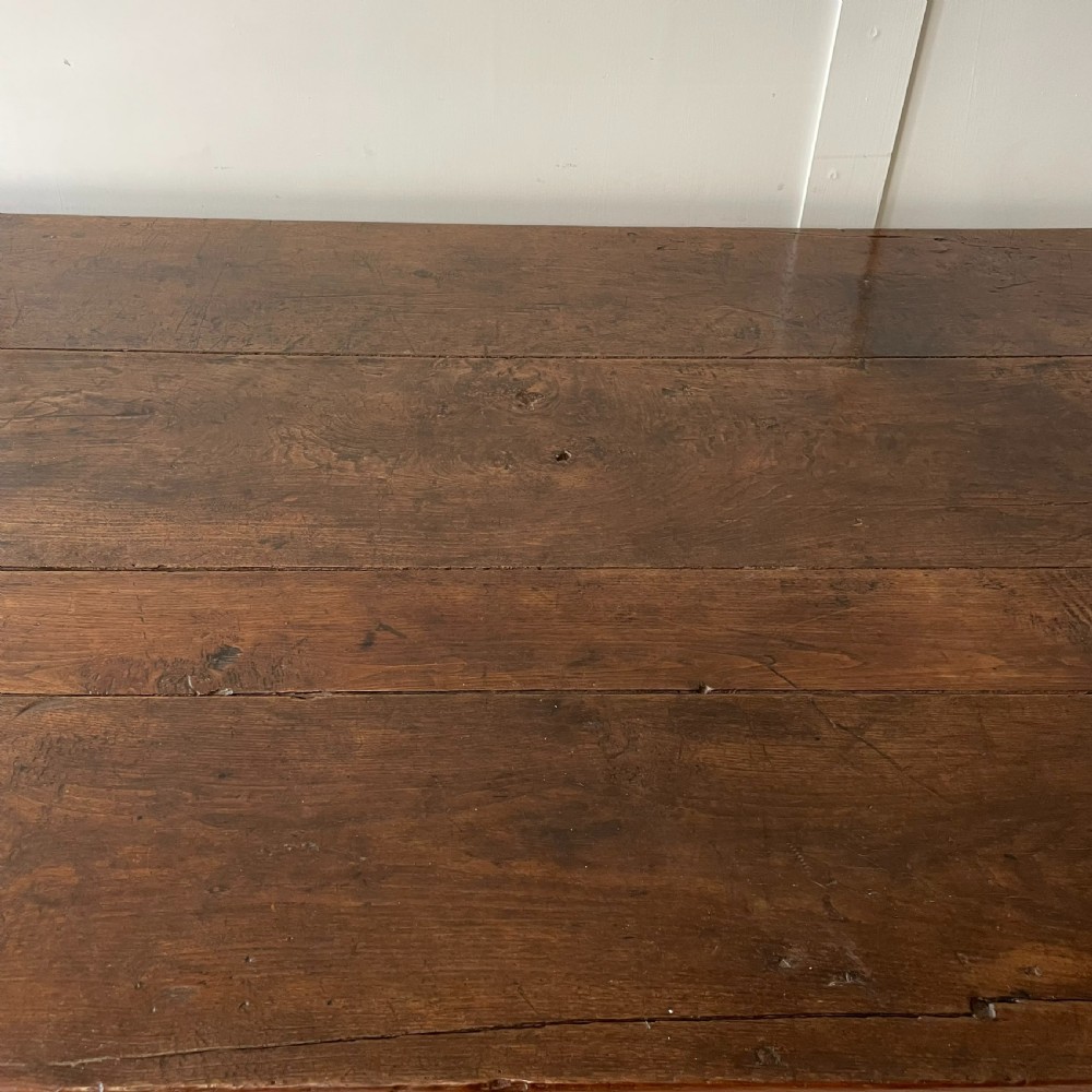 Early 19th C. French Oak & Elm Kitchen Table View XI