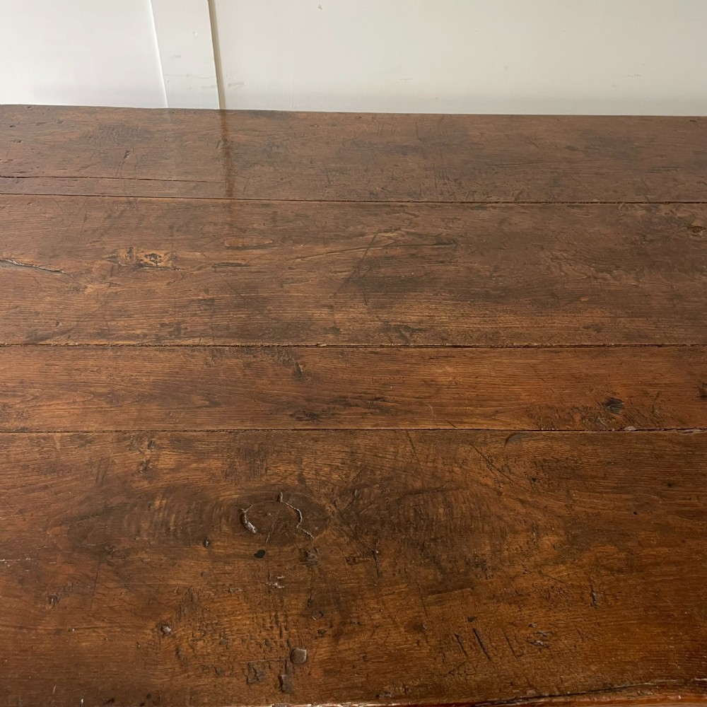 Early 19th C. French Oak & Elm Kitchen Table View XII