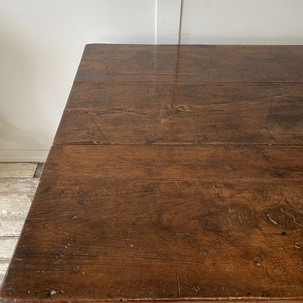 Early 19th C. French Oak & Elm Kitchen Table View XIII