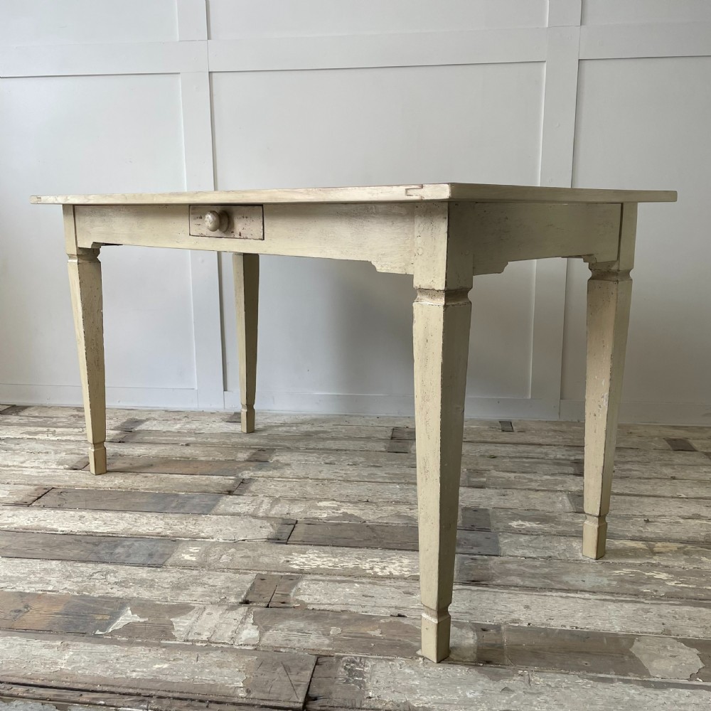 Early 20th C. French Oak Kitchen Table View X