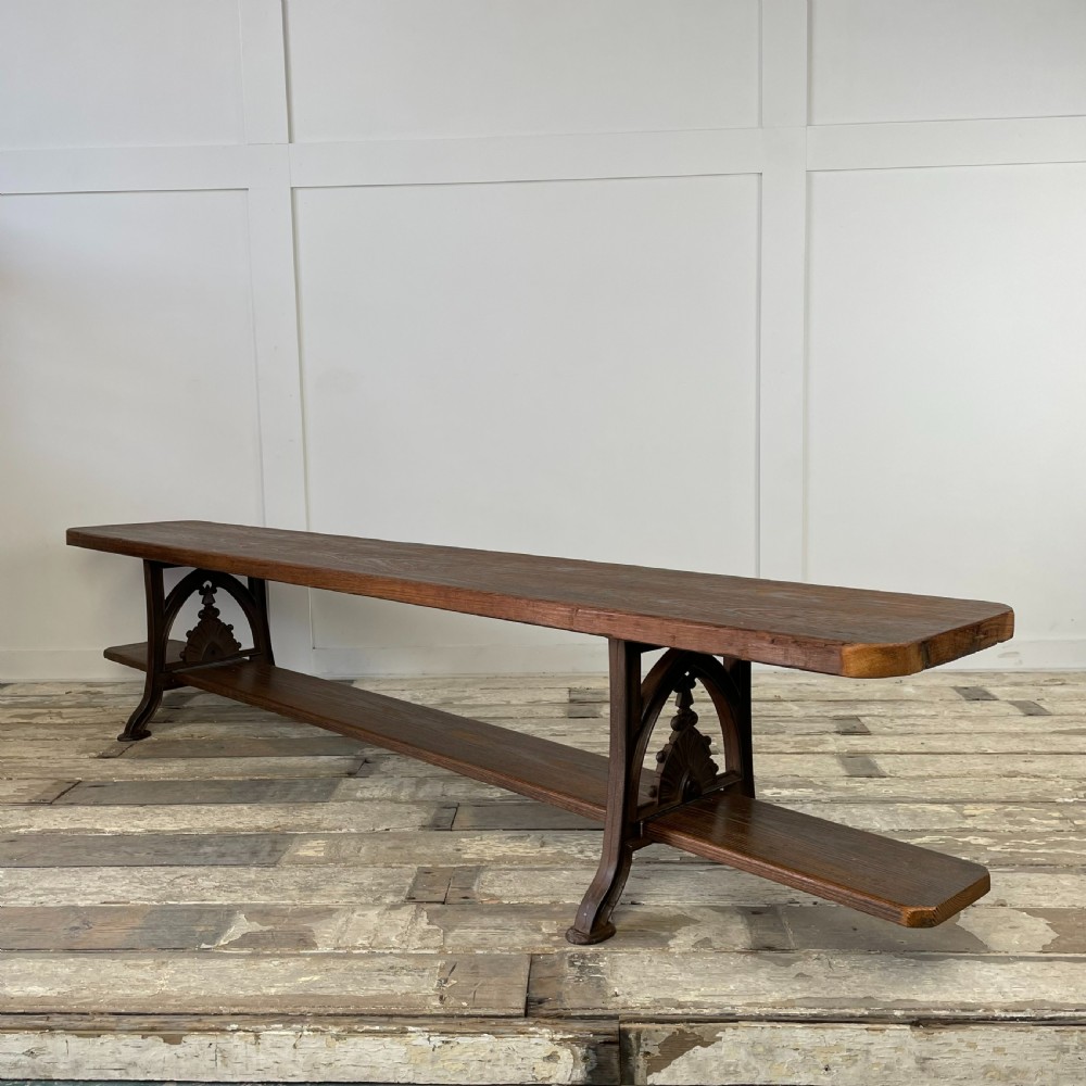 Victorian Pitch Pine Bench View V