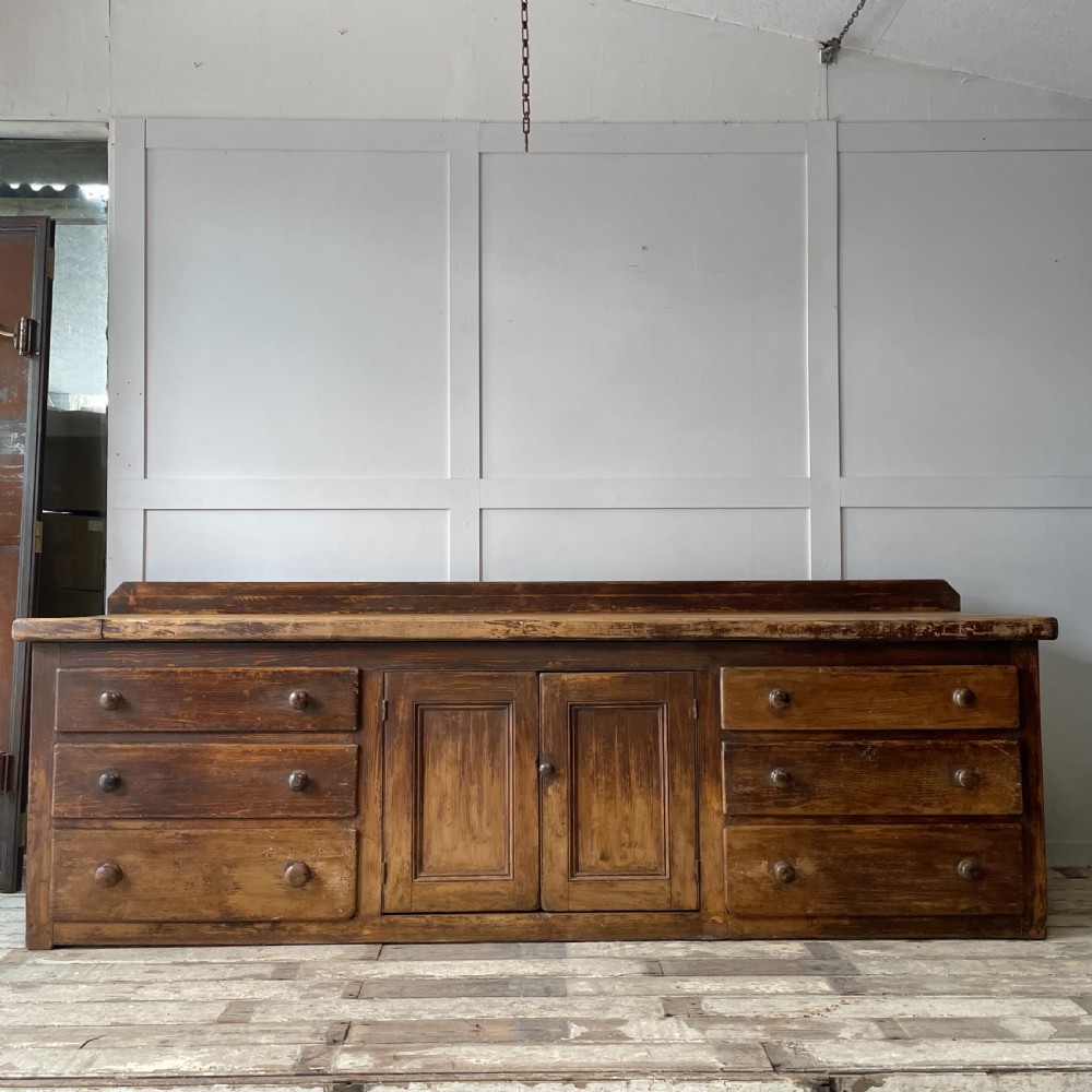 19th C. Pine & Sycamore Kitchen Prep Sideboard