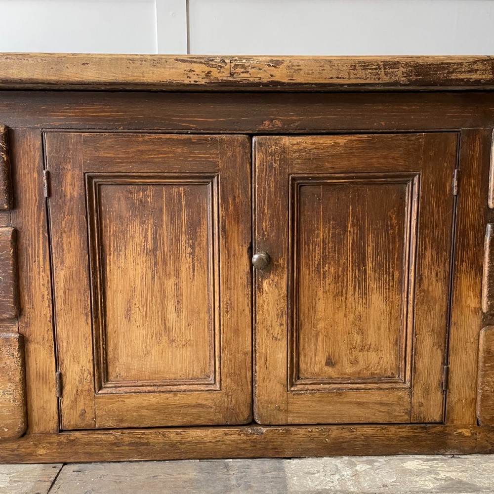 19th C. Pine & Sycamore Kitchen Prep Sideboard View V