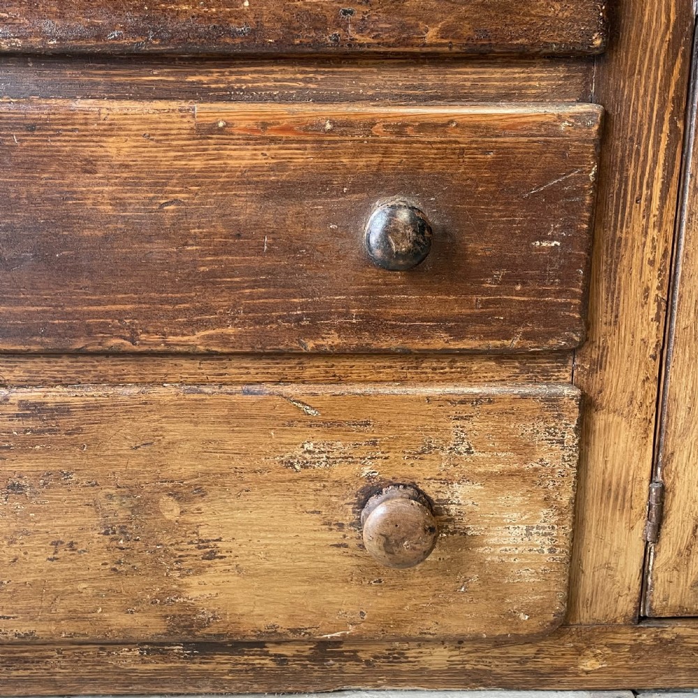 19th C. Pine & Sycamore Kitchen Prep Sideboard View XV