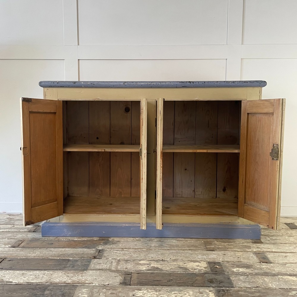 Victorian Pine Painted School Cupboard View II