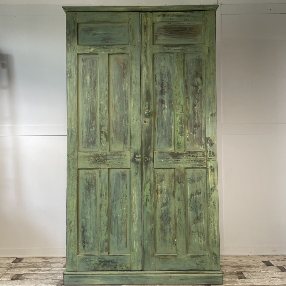 19th C. Painted Pine Pigeon Hole Cupboard