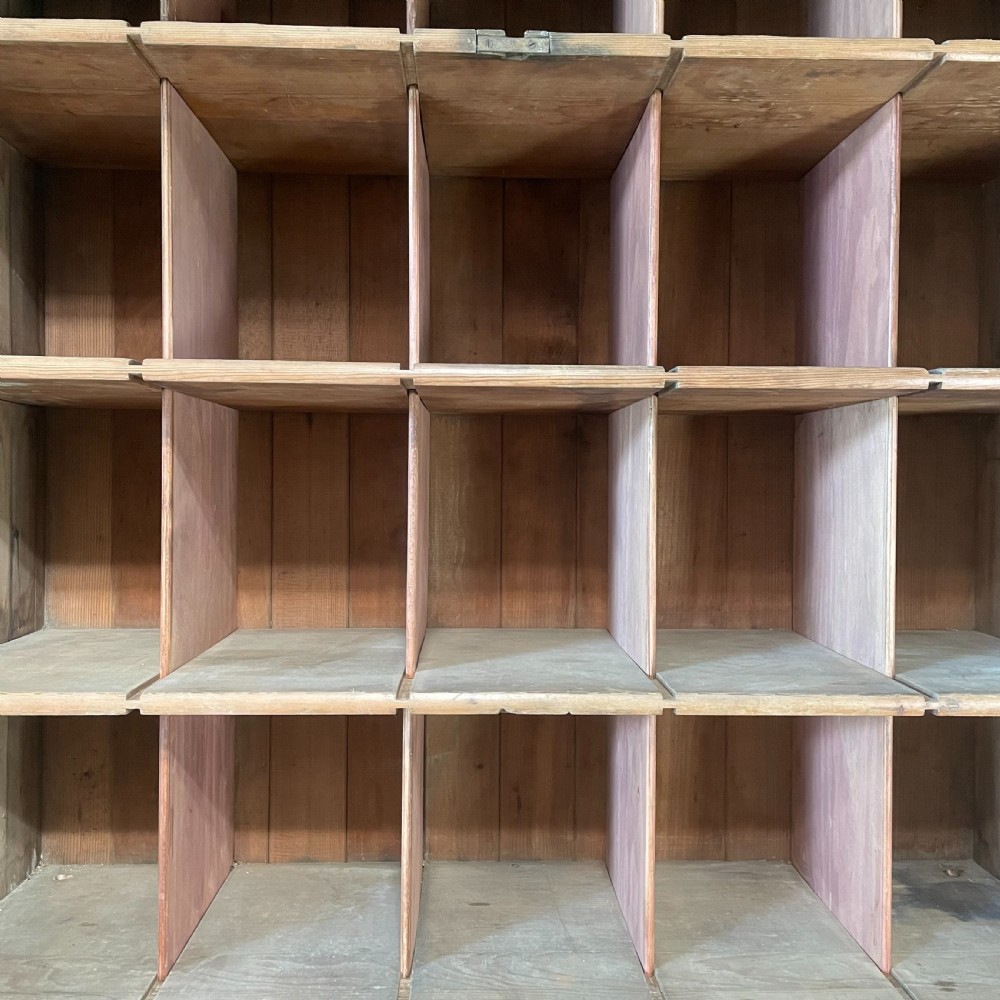 19th C. Painted Pine Pigeon Hole Cupboard View III