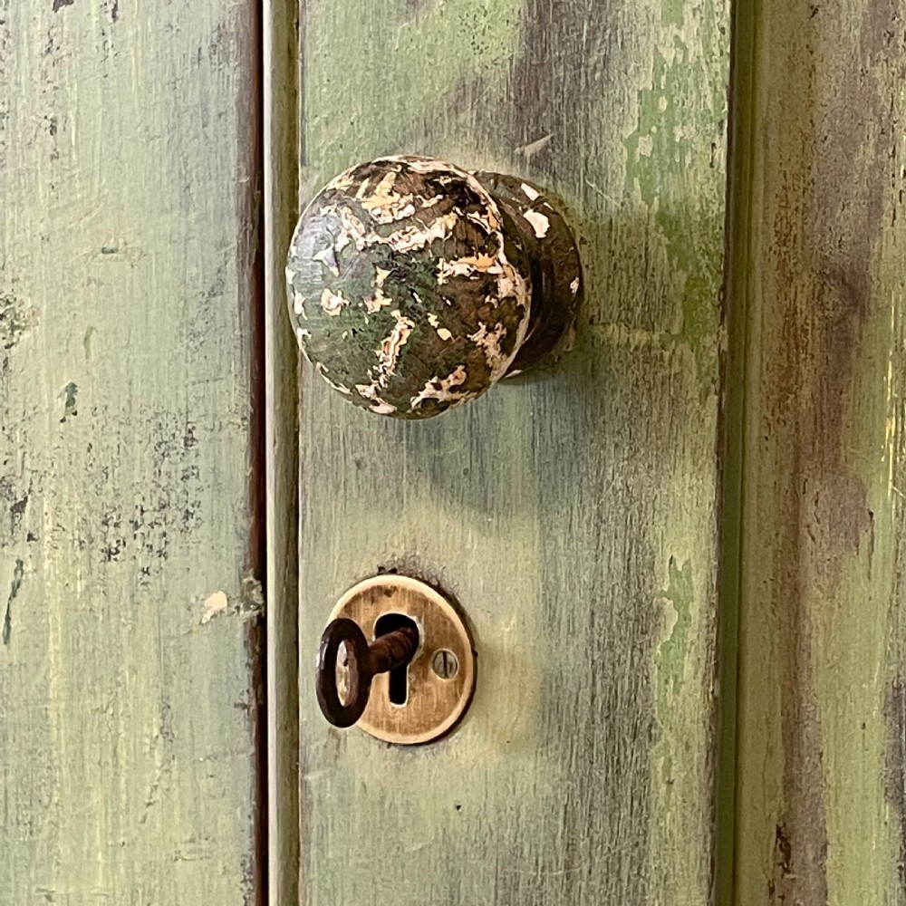19th C. Painted Pine Pigeon Hole Cupboard View VI