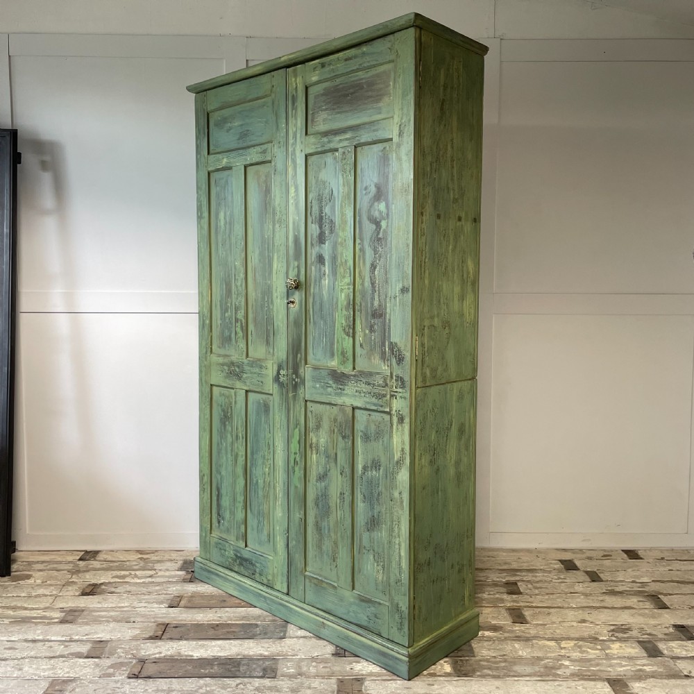 19th C. Painted Pine Pigeon Hole Cupboard View XI