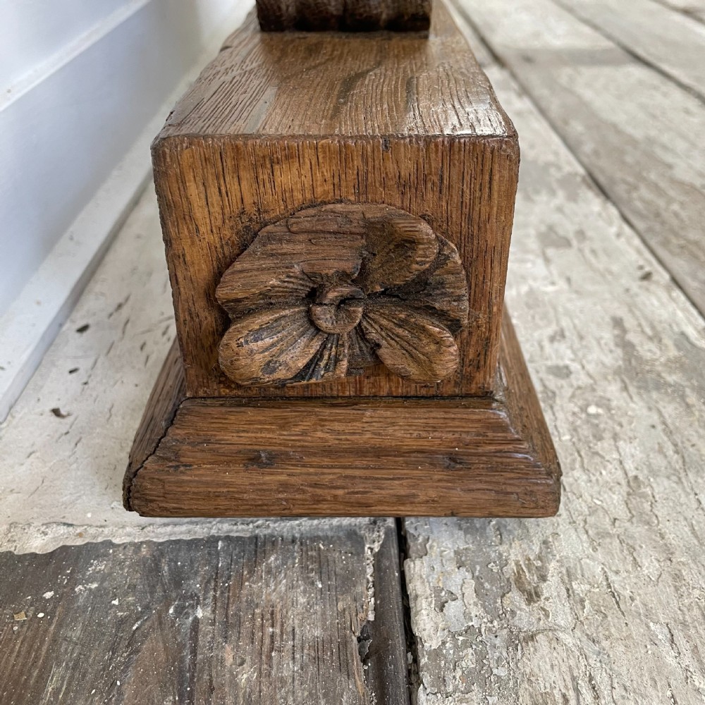 19th C. Carved Oak Library Table View XI
