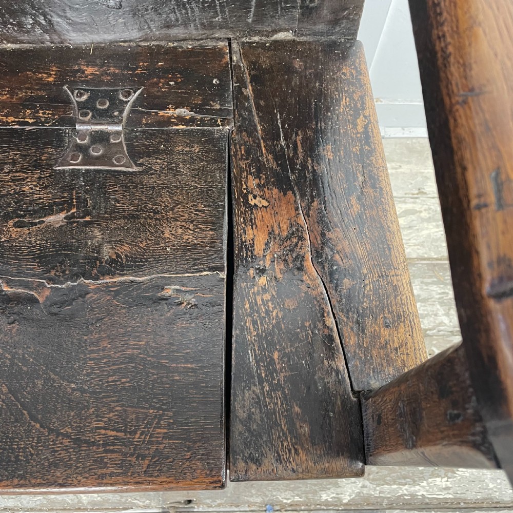 18th C. Oak Box Settle View IX