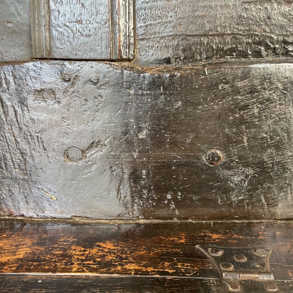 18th C. Oak Box Settle View XIII
