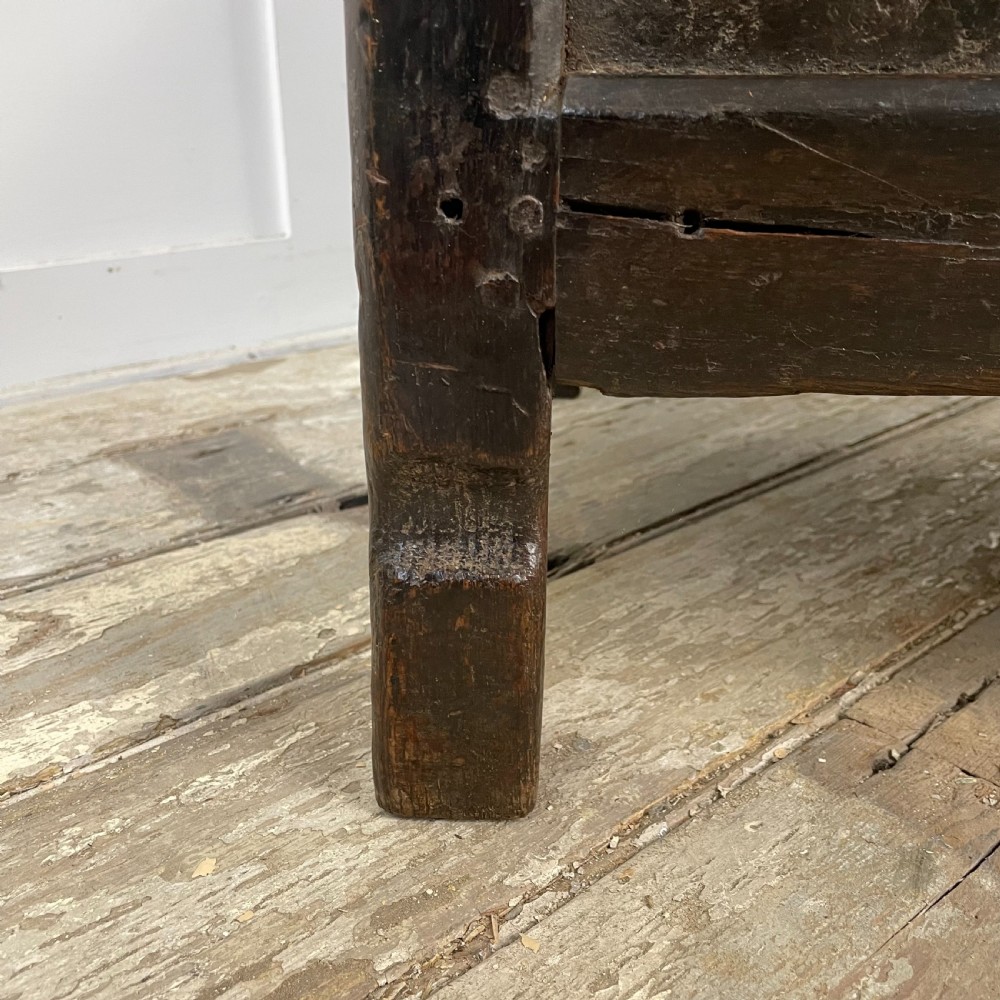18th C. Oak Box Settle View XIV