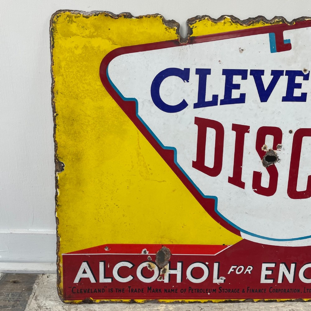 1930's Enamel Advertising Sign - Cleveland Discol View II
