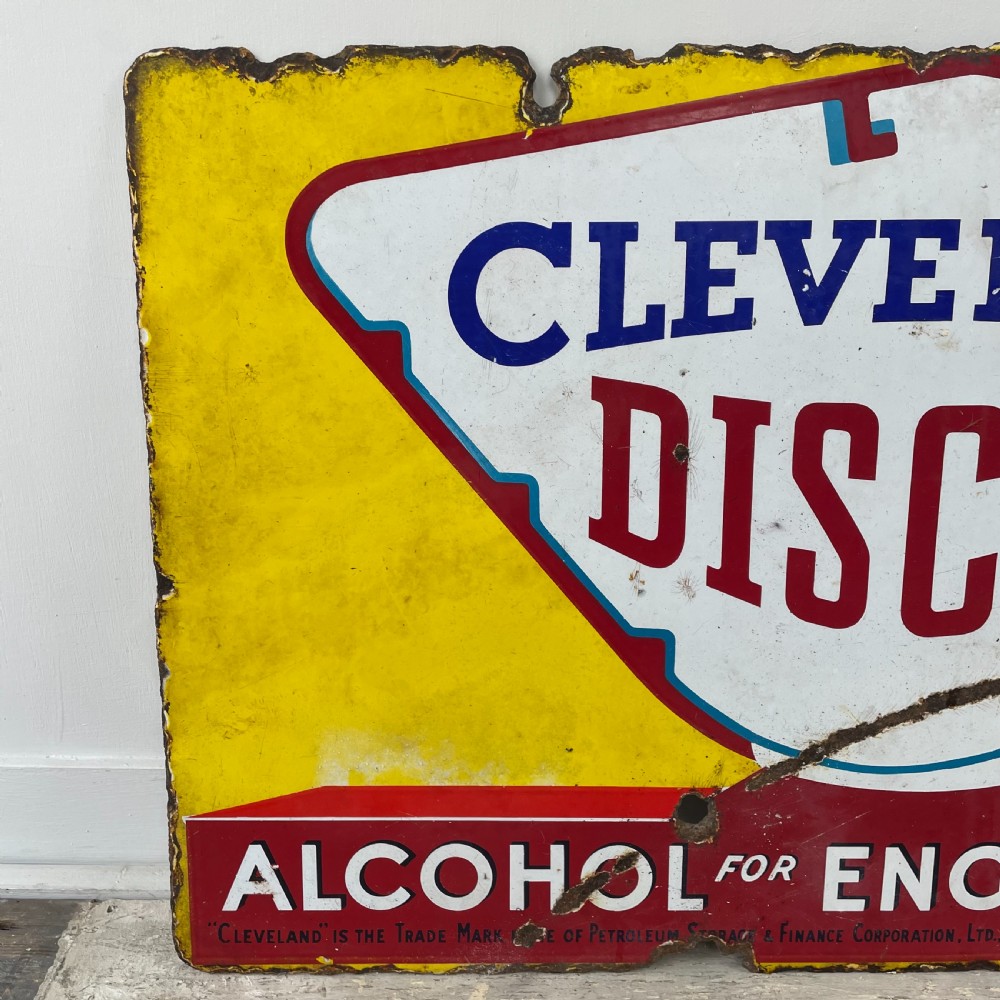 1930's Enamel Advertising Sign - Cleveland Discol View VI