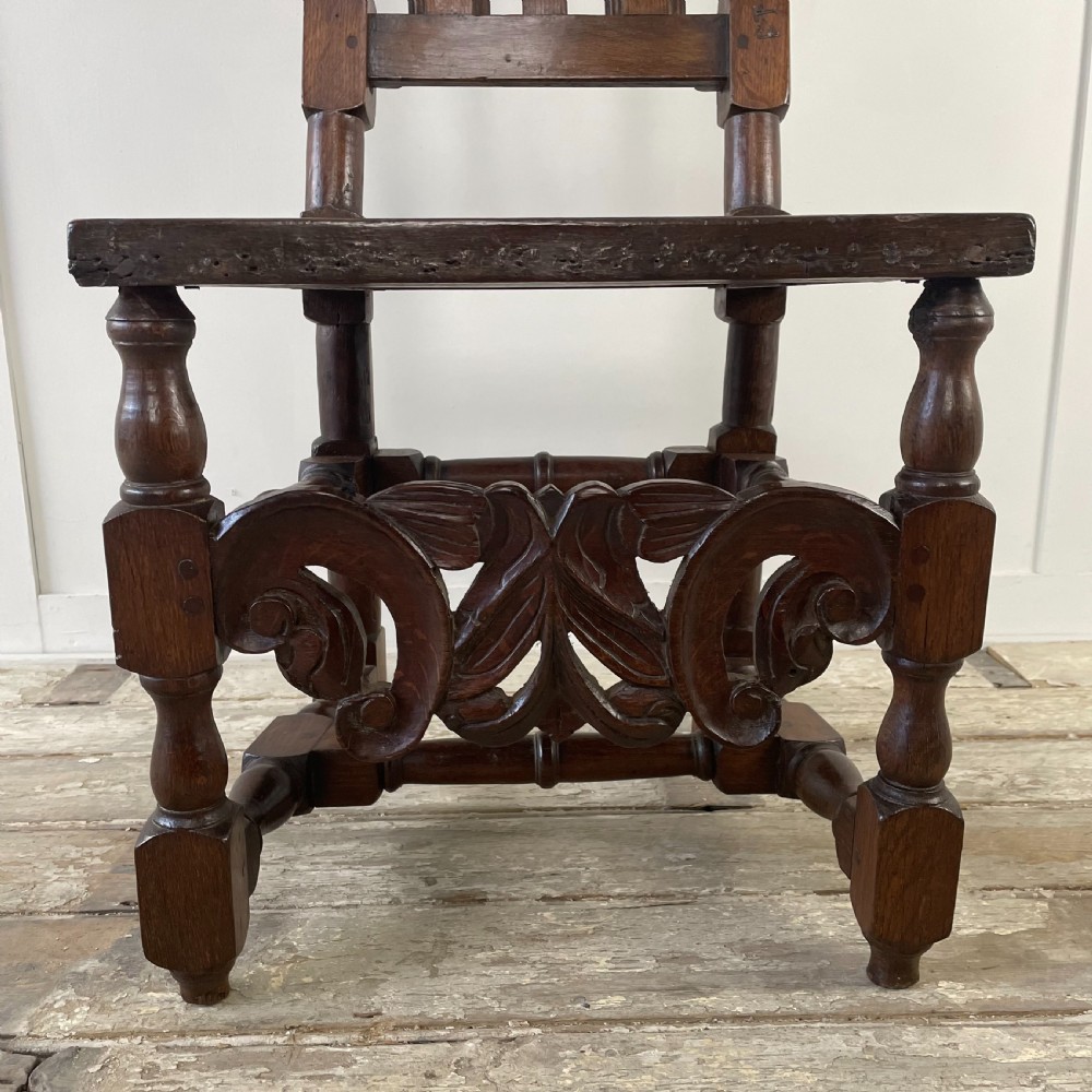 17th C. Oak Hall Chair View III