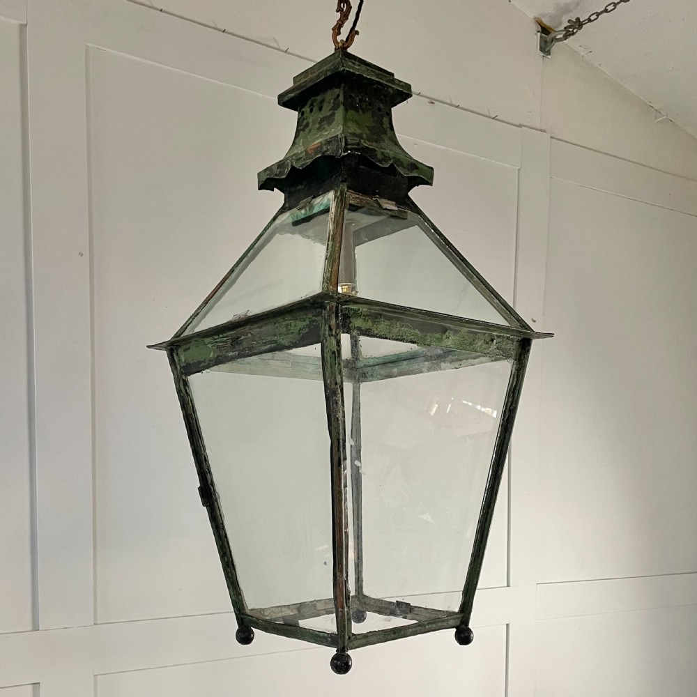 Large Victorian Copper Lantern Pendant Light