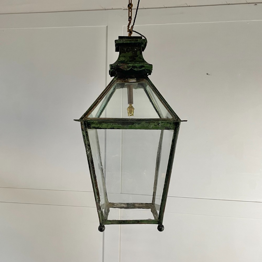 Large Victorian Copper Lantern Pendant Light View II