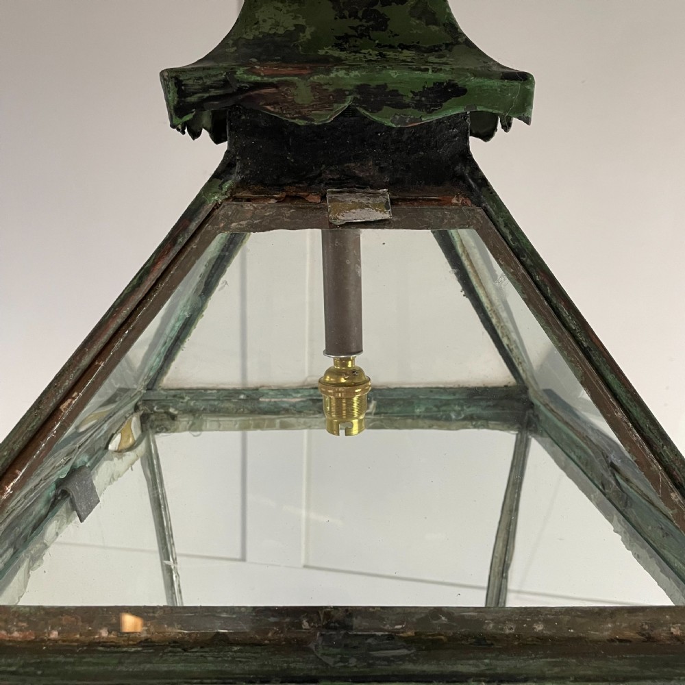 Large Victorian Copper Lantern Pendant Light View VI