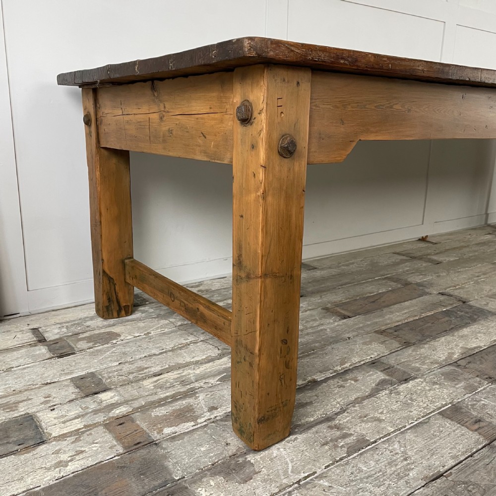 Long 19th C. Ash & Pine Dining Table View IV