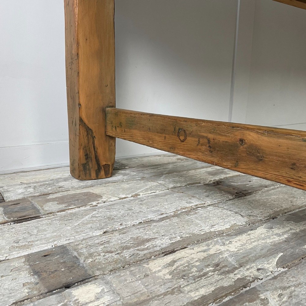 Long 19th C. Ash & Pine Dining Table View V
