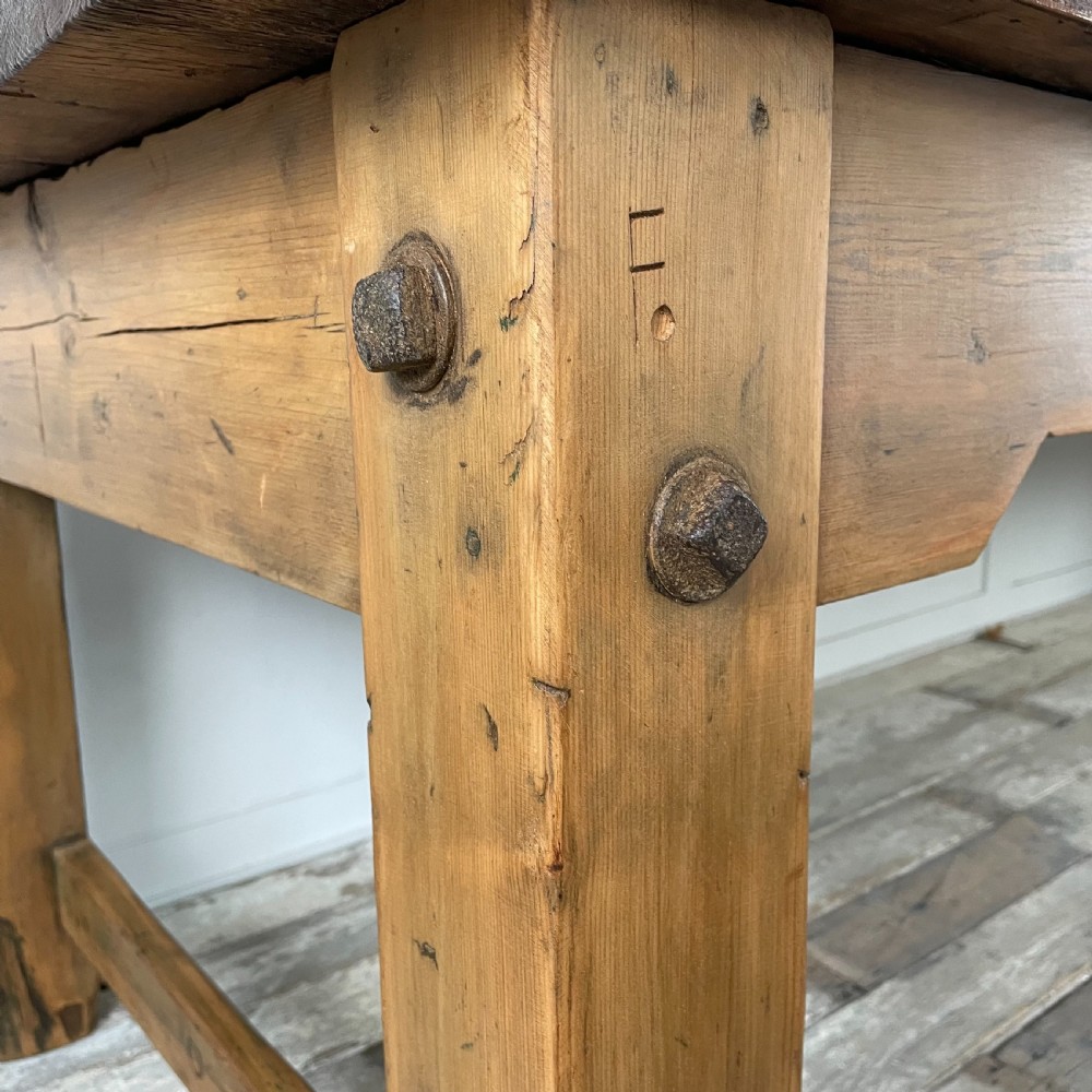 Long 19th C. Ash & Pine Dining Table View VI