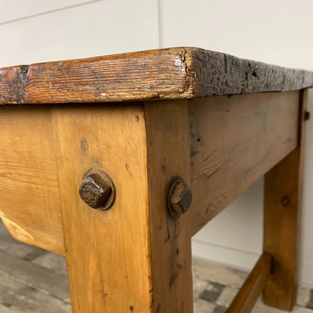 Long 19th C. Ash & Pine Dining Table View VIII