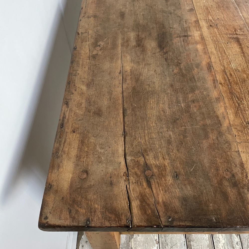 Long 19th C. Ash & Pine Dining Table View X