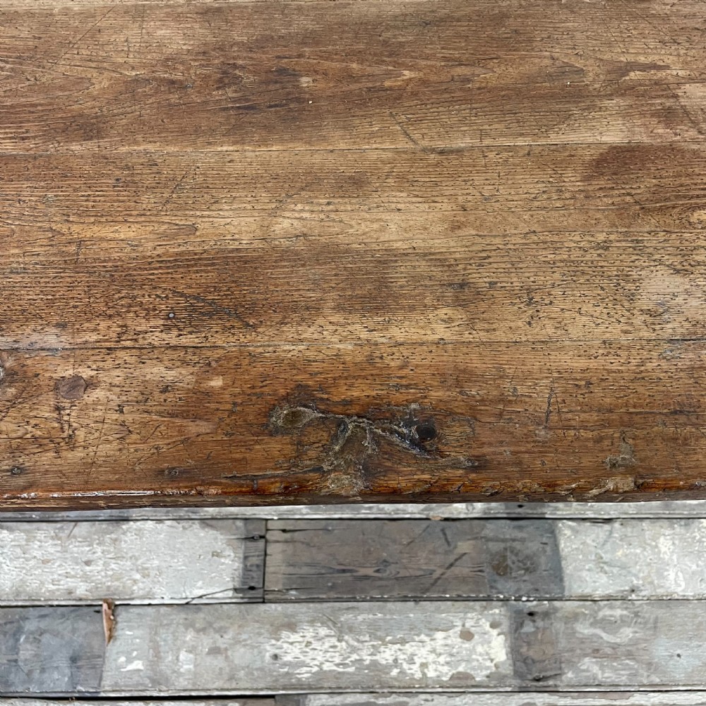 Long 19th C. Ash & Pine Dining Table View XI