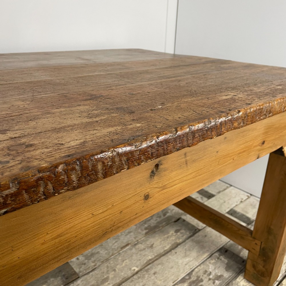 Long 19th C. Ash & Pine Dining Table View XIII