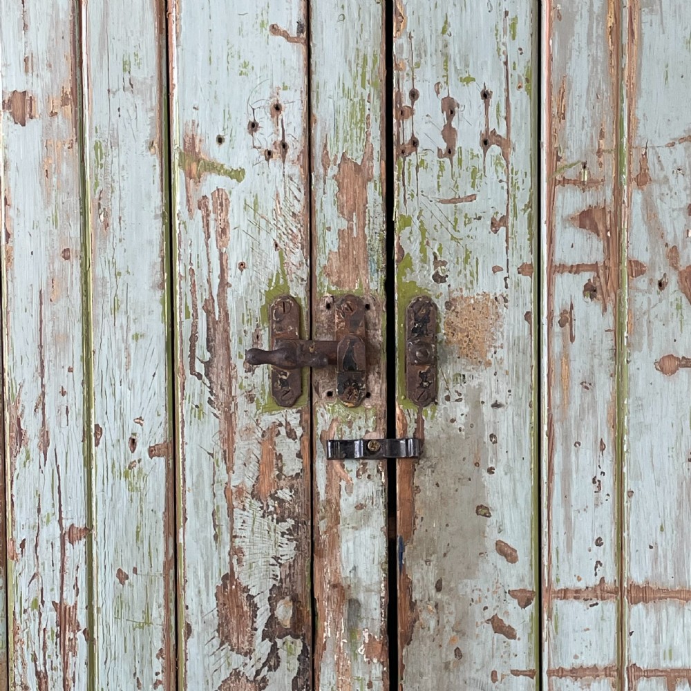 19th C. Painted Pine School Cupboard View IV