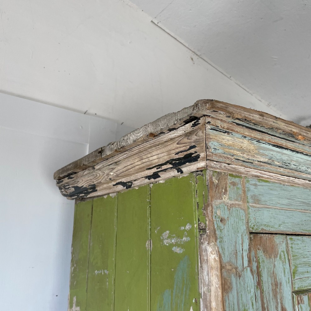 19th C. Painted Pine School Cupboard View VII