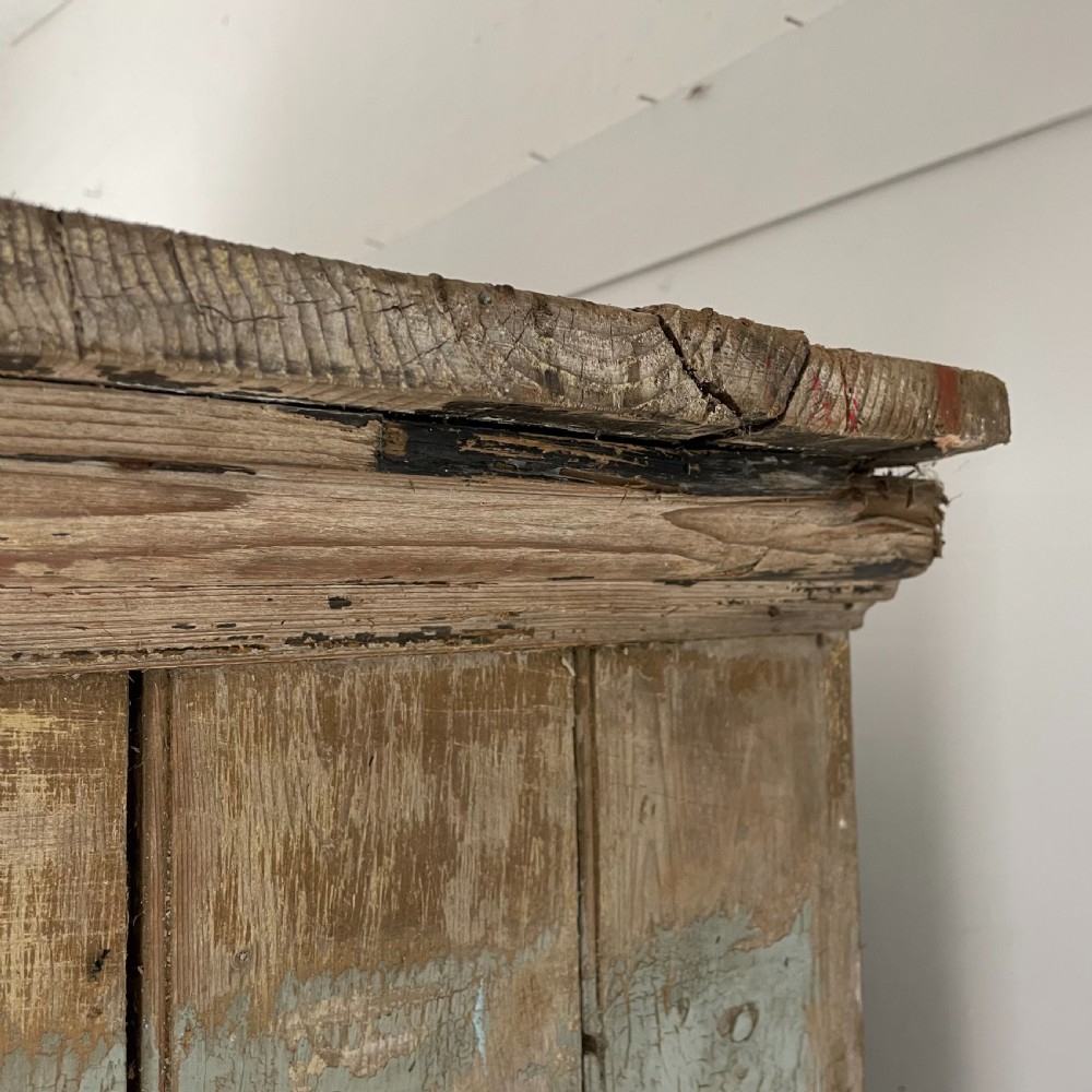 19th C. Painted Pine School Cupboard View VIII