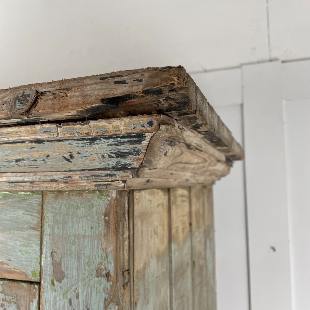 19th C. Painted Pine School Cupboard View IX