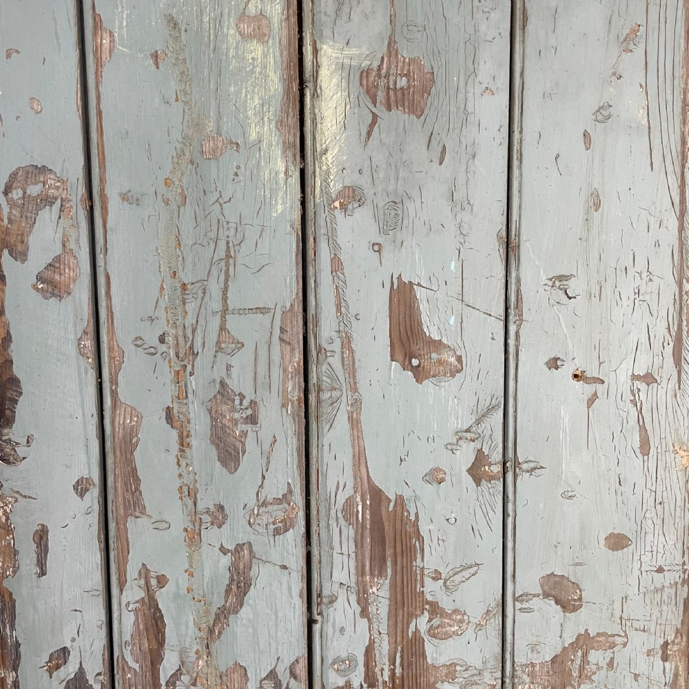 19th C. Painted Pine School Cupboard View XI
