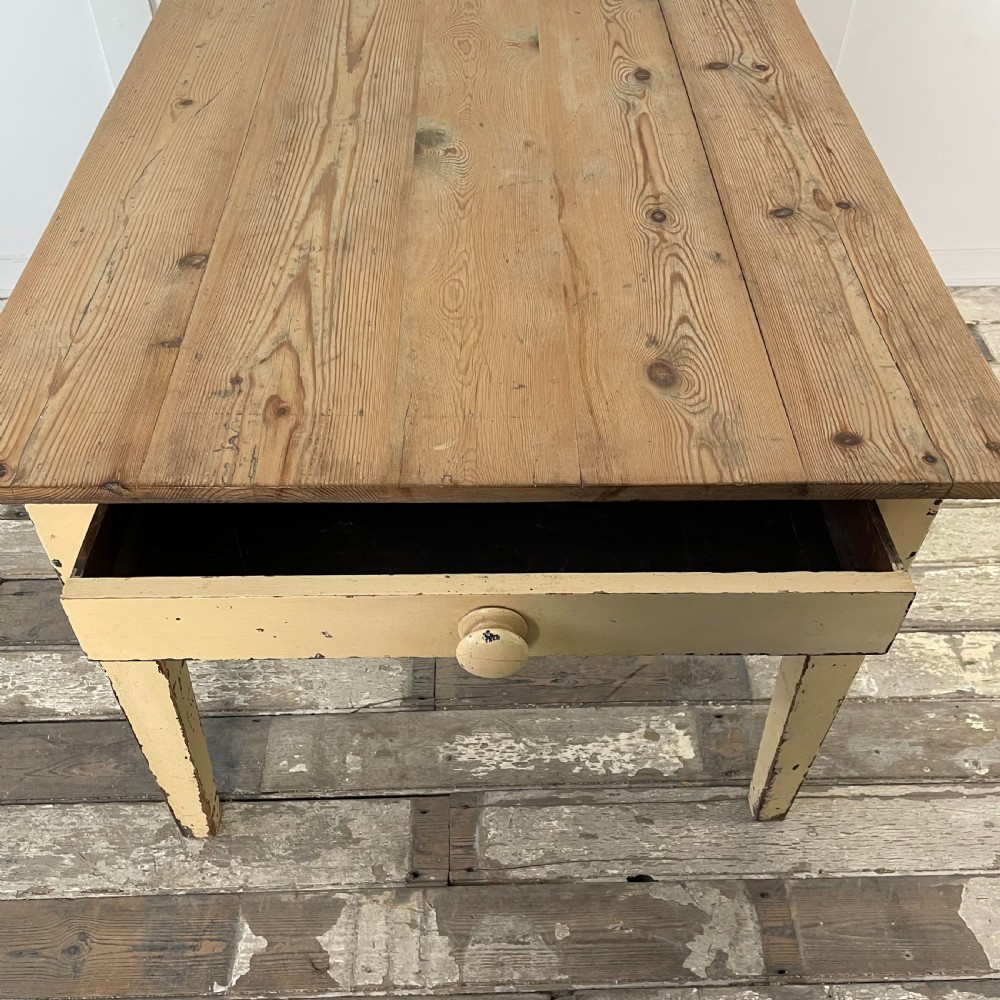 Victorian Pine Painted Kitchen Table View IV